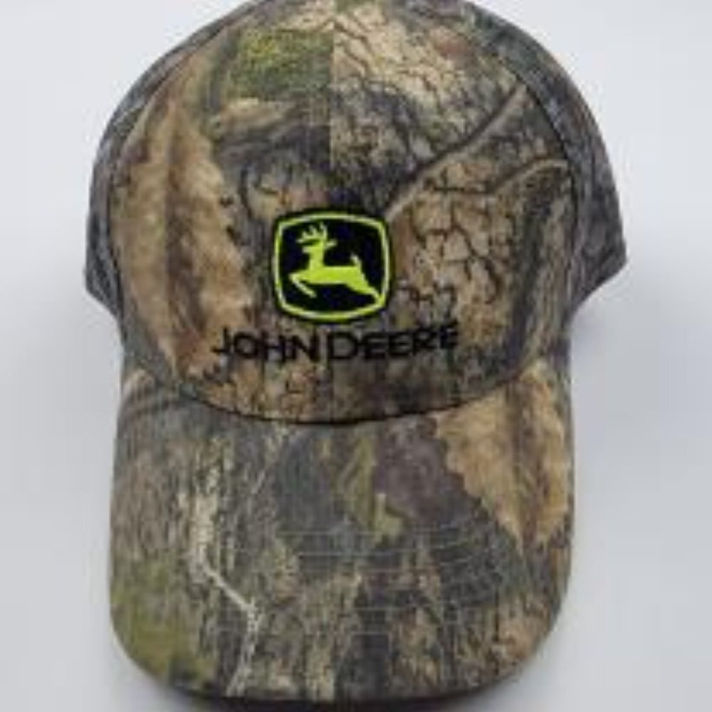 Mossy Oak John Deere Mesh Strapback Embroidered Curved Bill Baseball Hat Cap